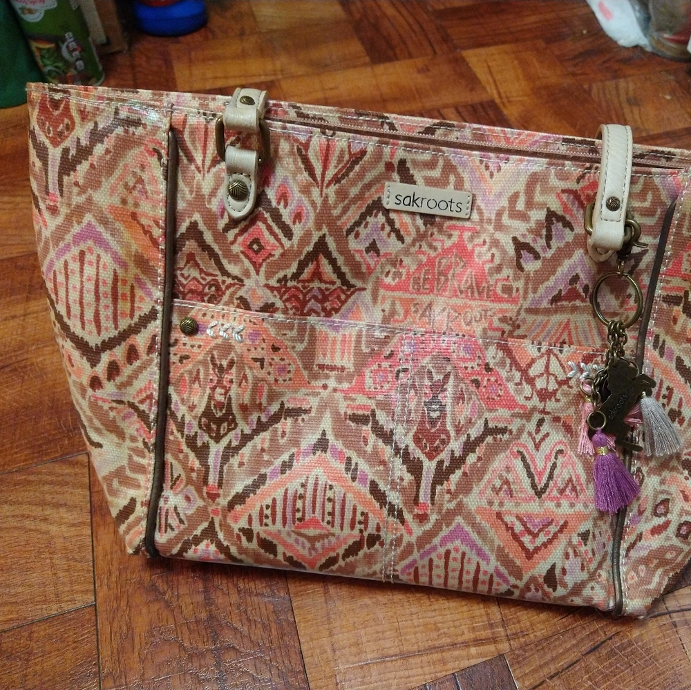 Sakroots Be Brave Boho Satchel Bag Purse Medium Size